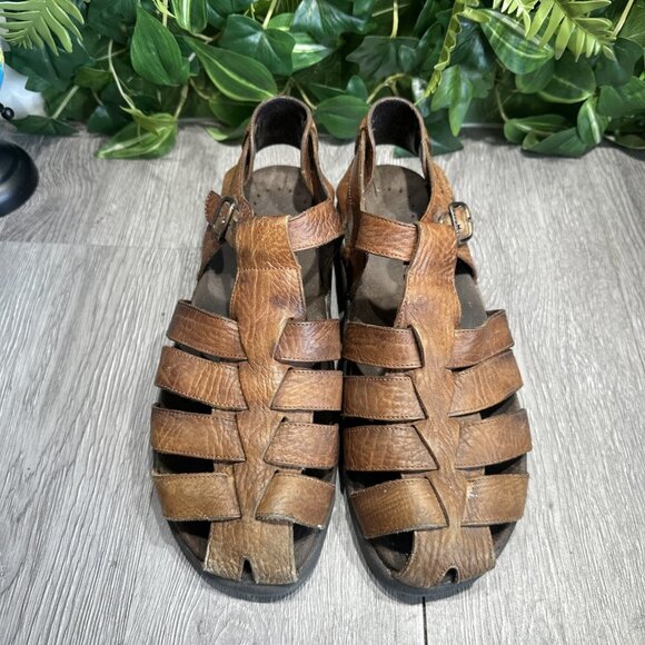 Mephisto Sam Fisherman Sandals Mens Sz 44 US 11 Brown Leather Closed Toe Shoes main image 9